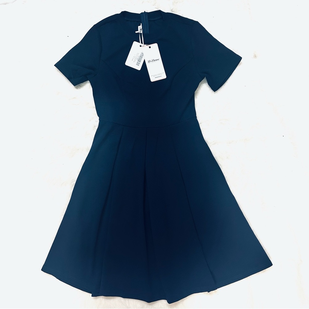 Jj sHouse Blue Mini Fit and Flare Dress